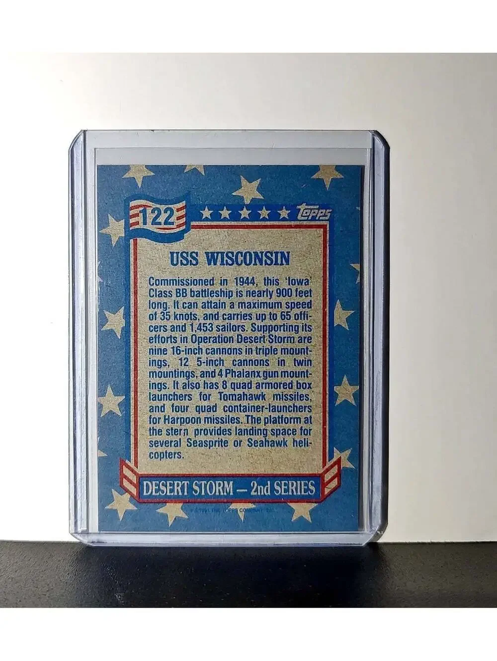 USS Wisconsin 1991 Topps Desert Storm #122 Card